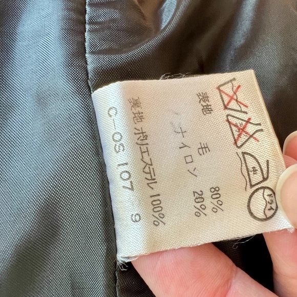 Vintage Perla Women's Black Wool Double Breasted Power Blazer Suit Jacket 7 - Picture 10 of 11